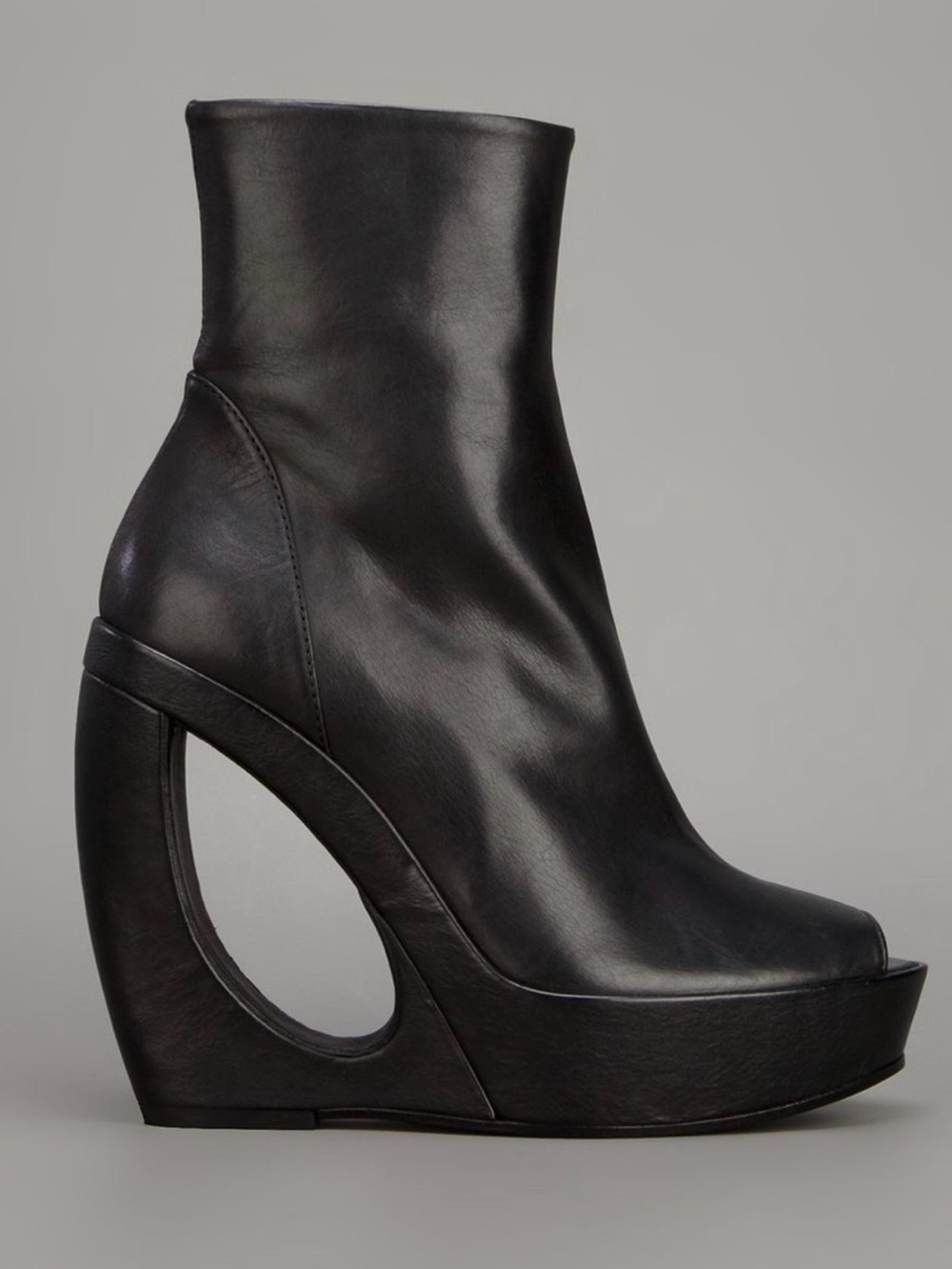 Ann Demeulemeester Cut Out Negative Space Wedge Peep Toe Shoe RARE EU 37 1/2 - Picture 8 of 8